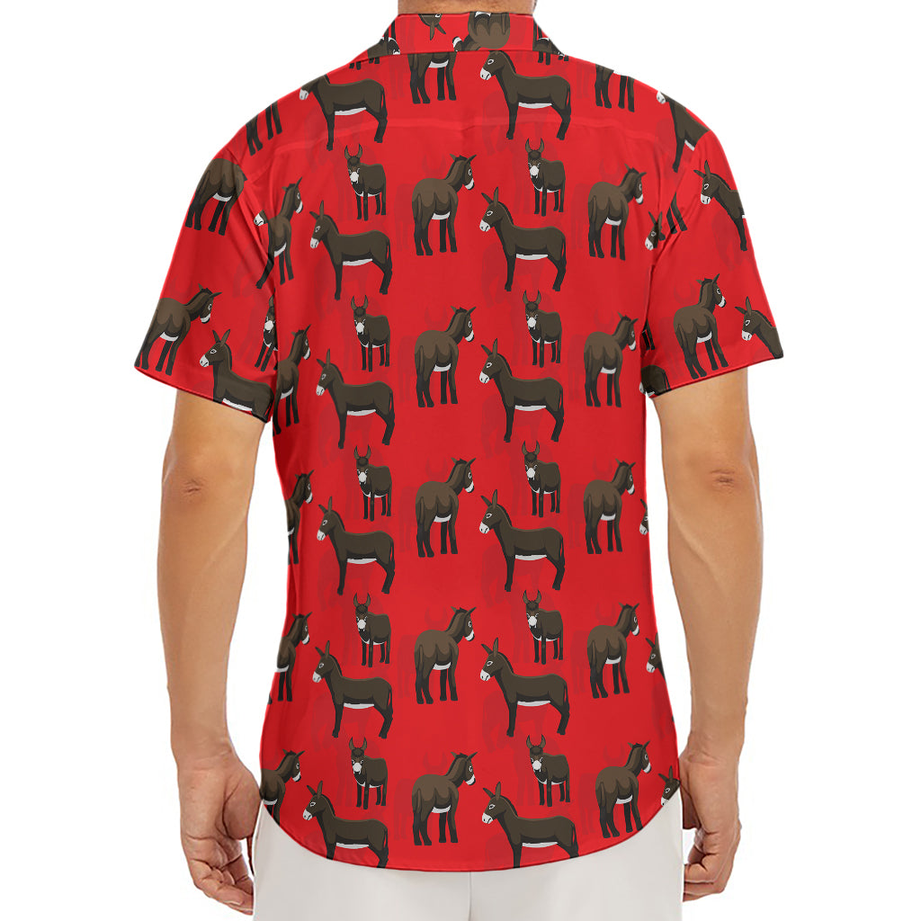 Cartoon Balearic Donkey Pattern Print Men's Deep V-Neck Shirt