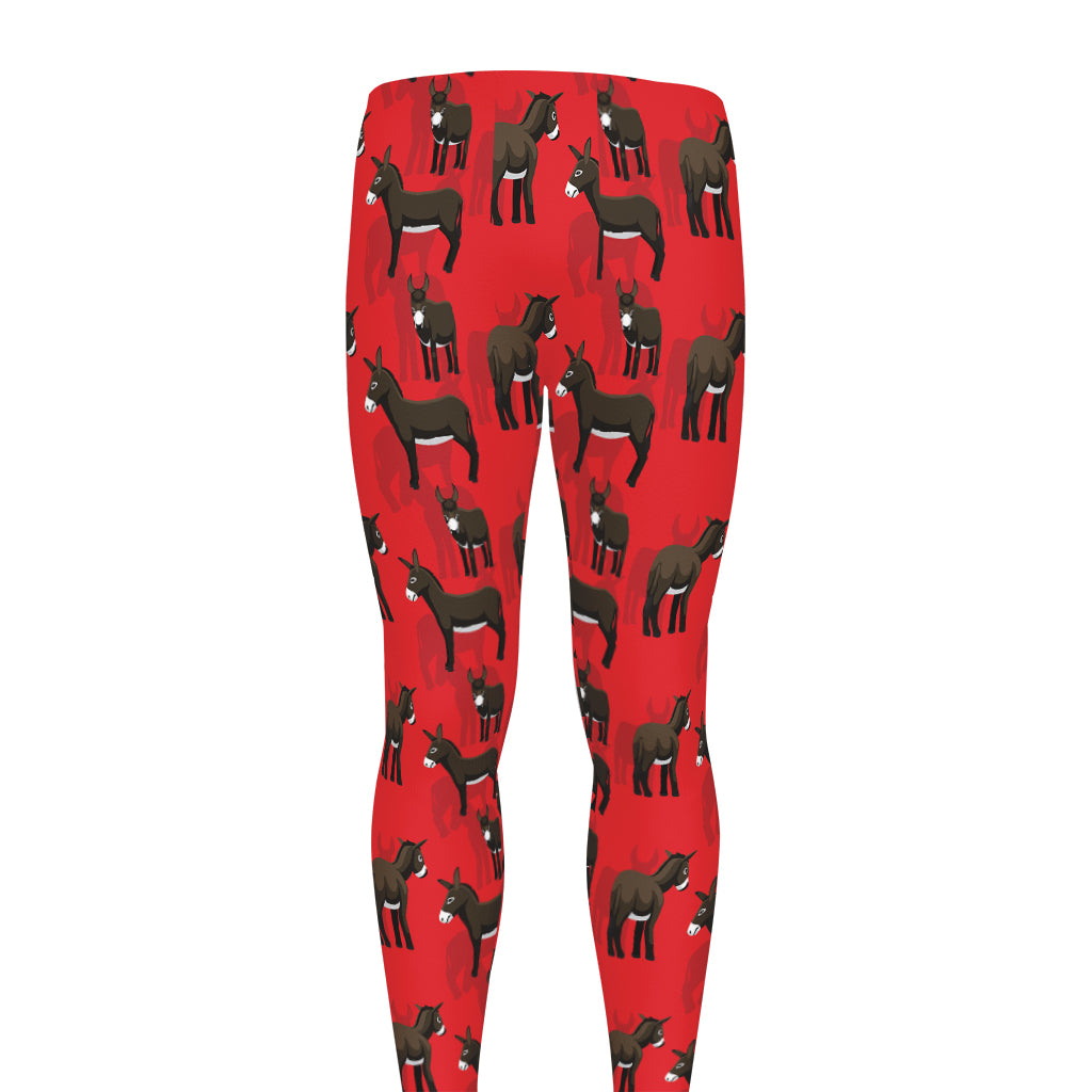 Cartoon Balearic Donkey Pattern Print Men's leggings