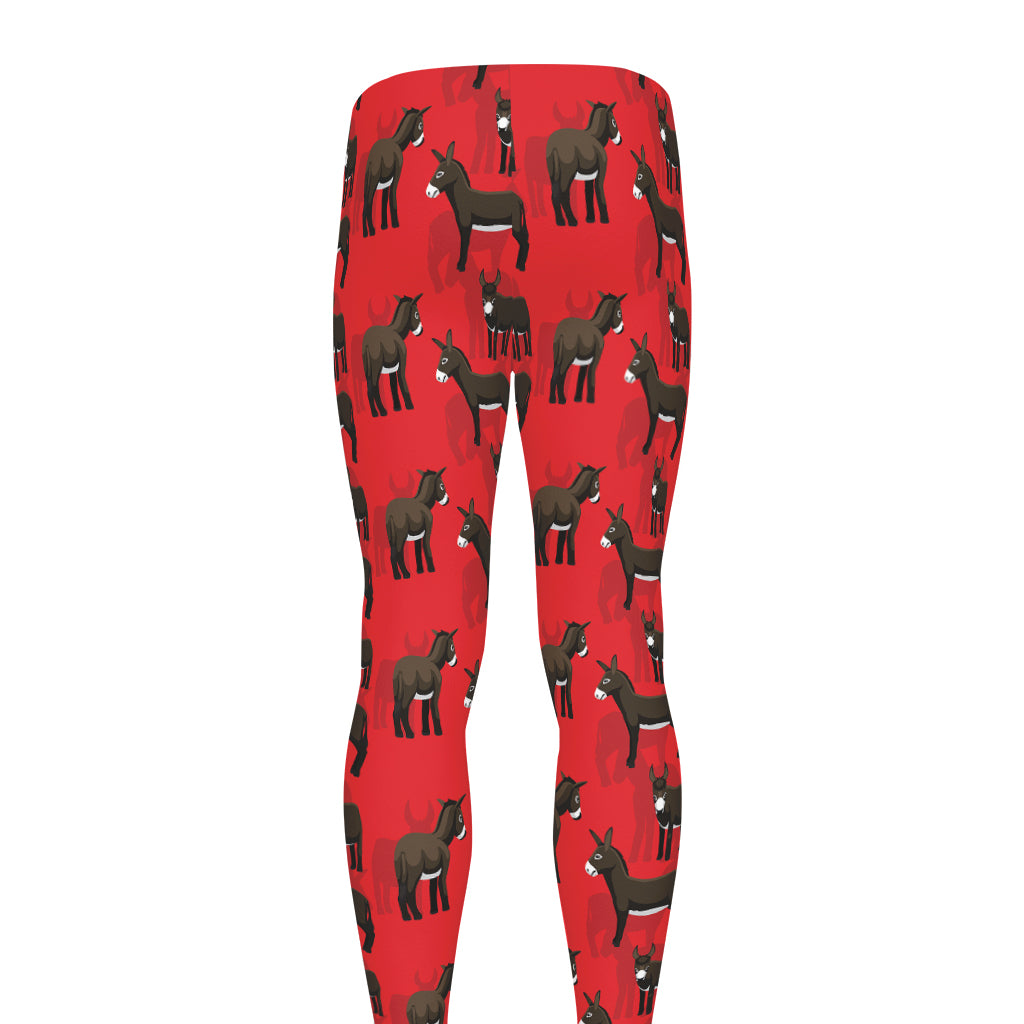 Cartoon Balearic Donkey Pattern Print Men's leggings