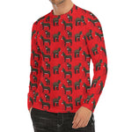 Cartoon Balearic Donkey Pattern Print Men's Long Sleeve Rash Guard