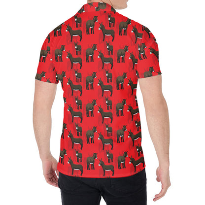 Cartoon Balearic Donkey Pattern Print Men's Shirt