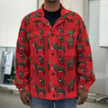 Cartoon Balearic Donkey Pattern Print Men's Shirt Jacket