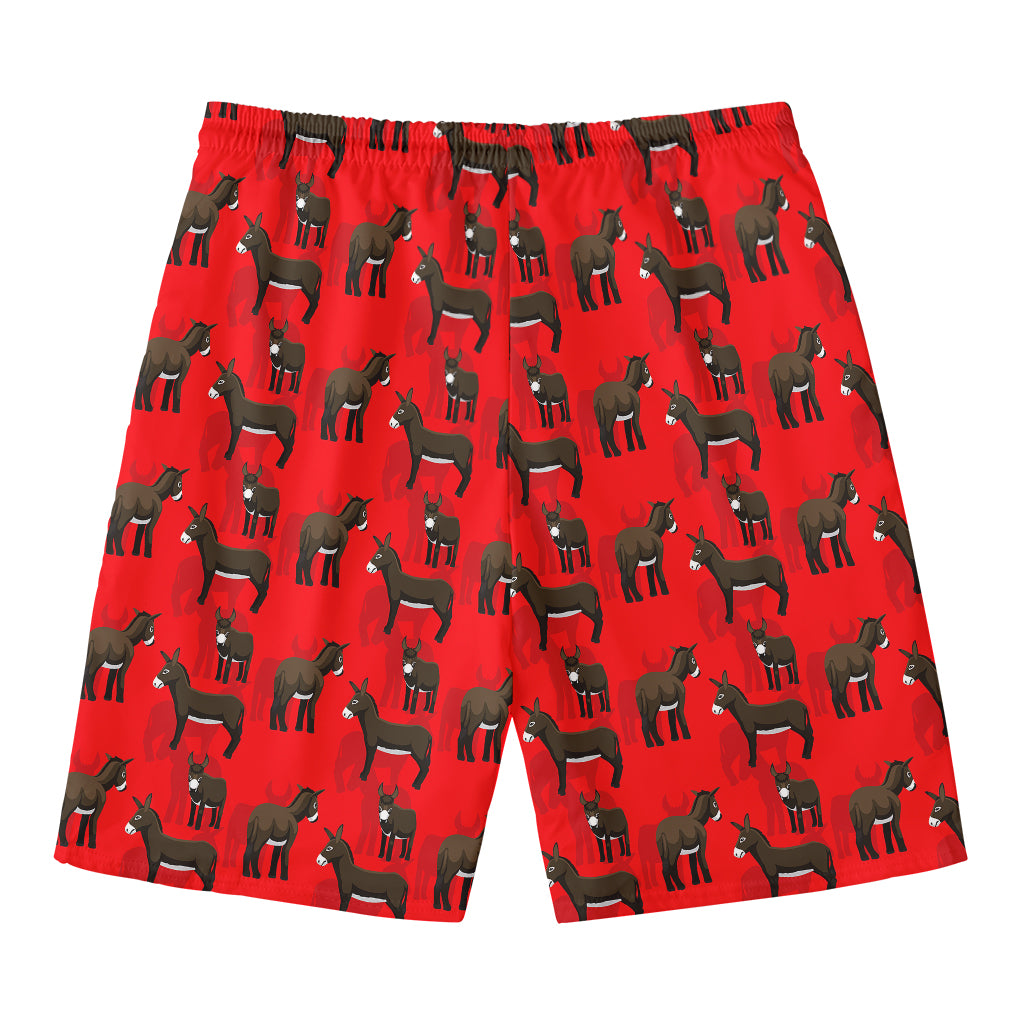 Cartoon Balearic Donkey Pattern Print Men's Swim Trunks