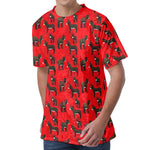Cartoon Balearic Donkey Pattern Print Men's Velvet T-Shirt