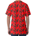 Cartoon Balearic Donkey Pattern Print Men's Velvet T-Shirt