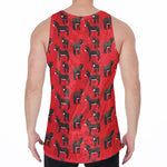Cartoon Balearic Donkey Pattern Print Men's Velvet Tank Top