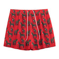 Cartoon Balearic Donkey Pattern Print Mesh Shorts