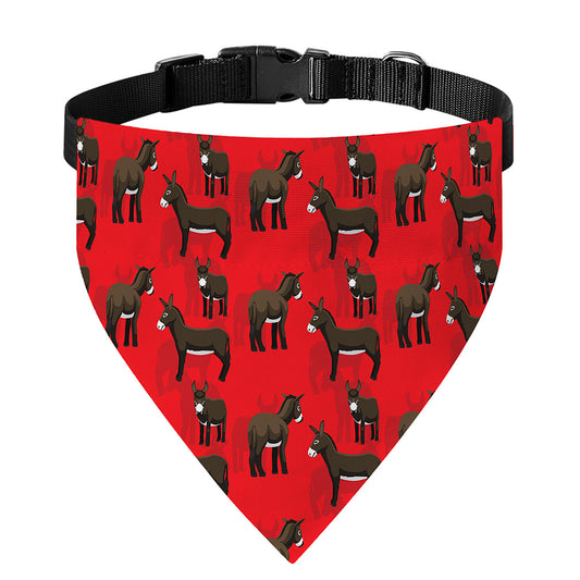 Cartoon Balearic Donkey Pattern Print Over The Collar Dog Bandana