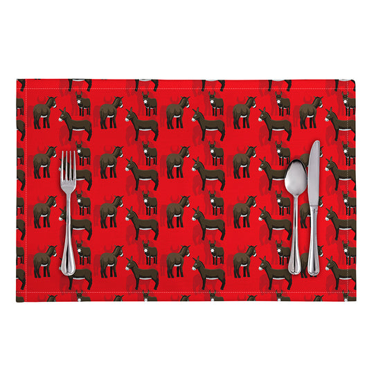Cartoon Balearic Donkey Pattern Print Placemat