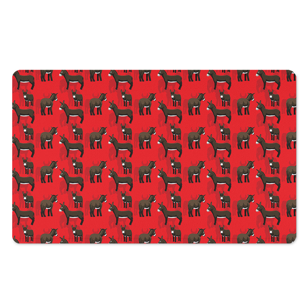 Cartoon Balearic Donkey Pattern Print Polyester Doormat
