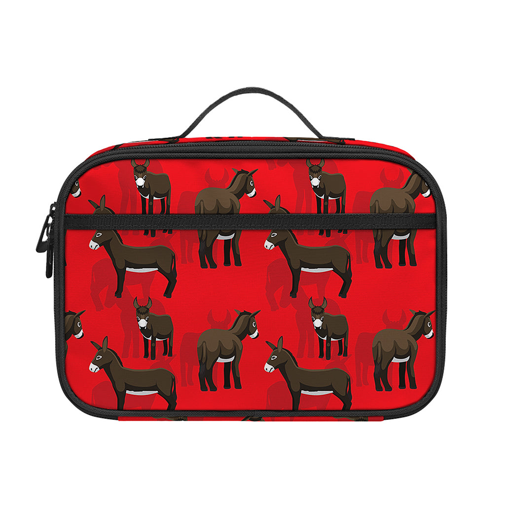Cartoon Balearic Donkey Pattern Print Portable Lunch Bag