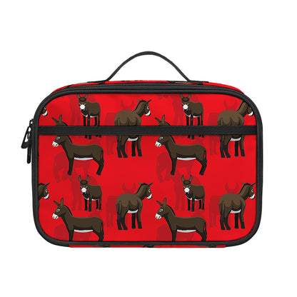 Cartoon Balearic Donkey Pattern Print Portable Lunch Bag