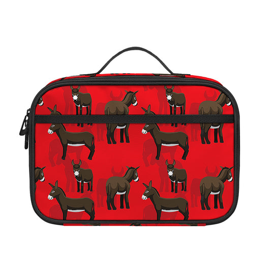 Cartoon Balearic Donkey Pattern Print Portable Lunch Bag