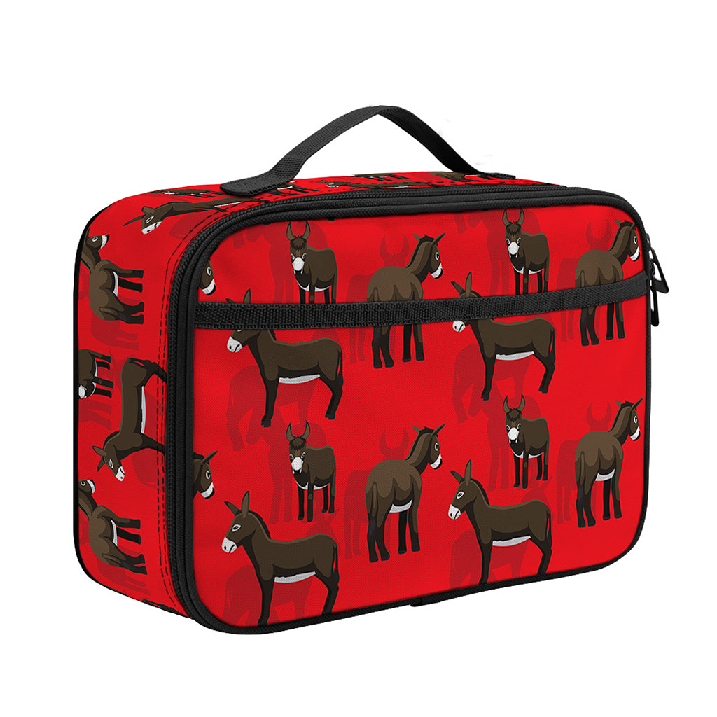 Cartoon Balearic Donkey Pattern Print Portable Lunch Bag