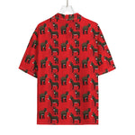 Cartoon Balearic Donkey Pattern Print Rayon Hawaiian Shirt