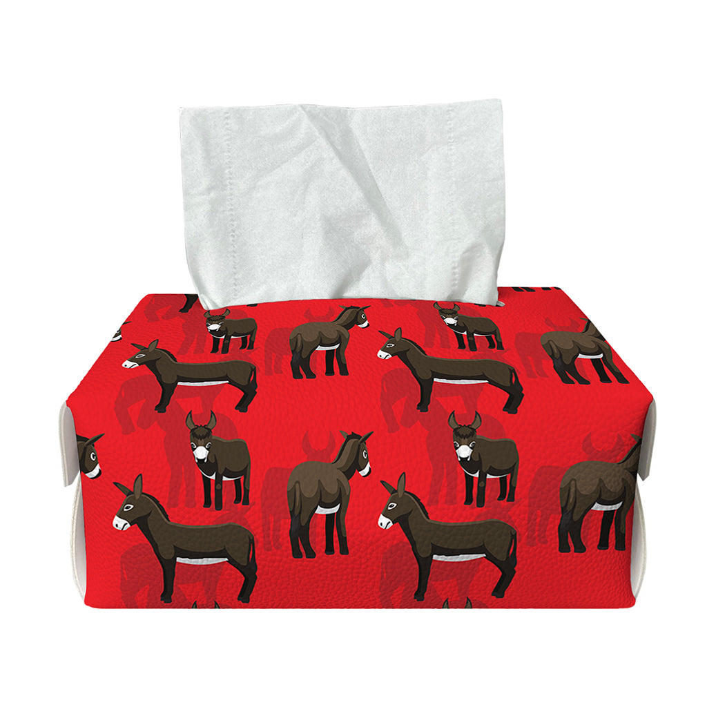 Cartoon Balearic Donkey Pattern Print Rectangle Tissue Box Cover