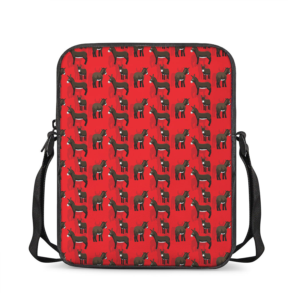 Cartoon Balearic Donkey Pattern Print Rectangular Crossbody Bag