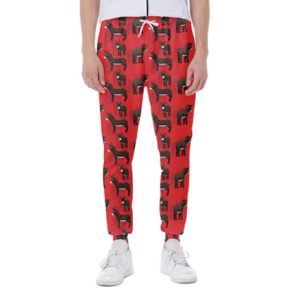Cartoon Balearic Donkey Pattern Print Scuba Joggers