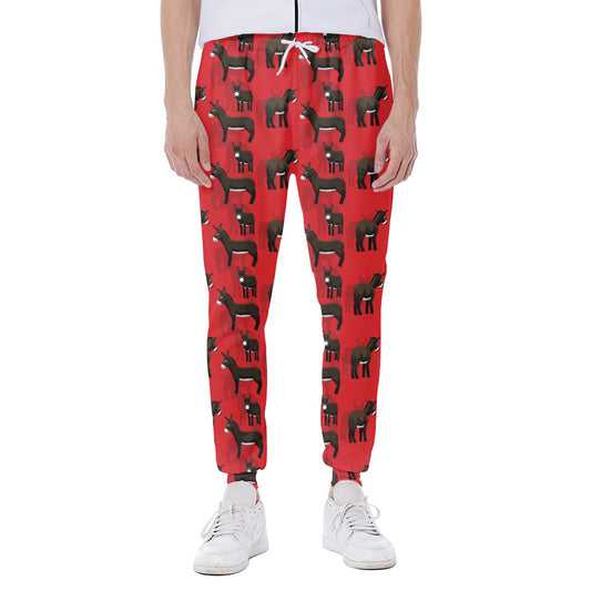 Cartoon Balearic Donkey Pattern Print Scuba Joggers