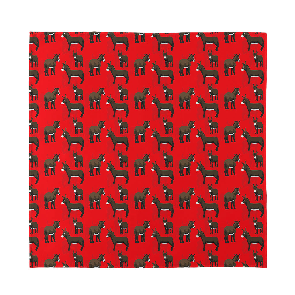 Cartoon Balearic Donkey Pattern Print Silk Bandana