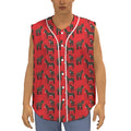 Cartoon Balearic Donkey Pattern Print Sleeveless Baseball Jersey