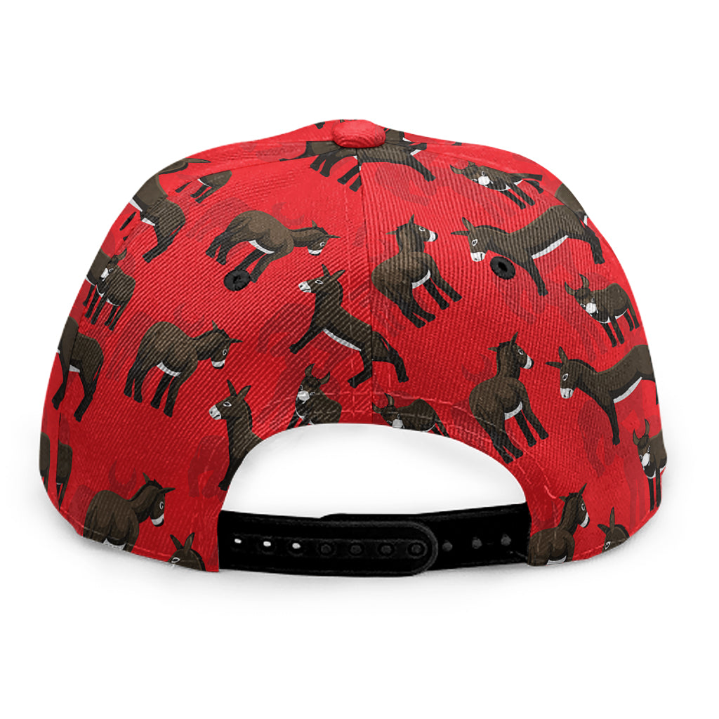 Cartoon Balearic Donkey Pattern Print Snapback Cap