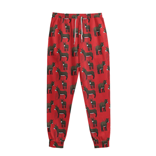 Cartoon Balearic Donkey Pattern Print Sweatpants