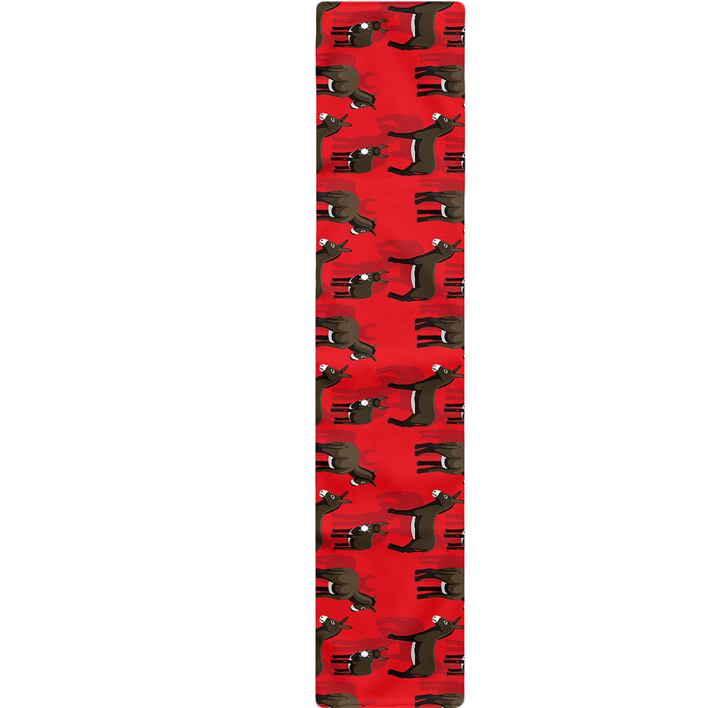 Cartoon Balearic Donkey Pattern Print Table Runner