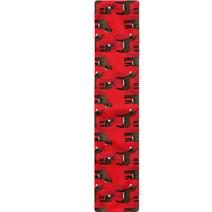 Cartoon Balearic Donkey Pattern Print Table Runner