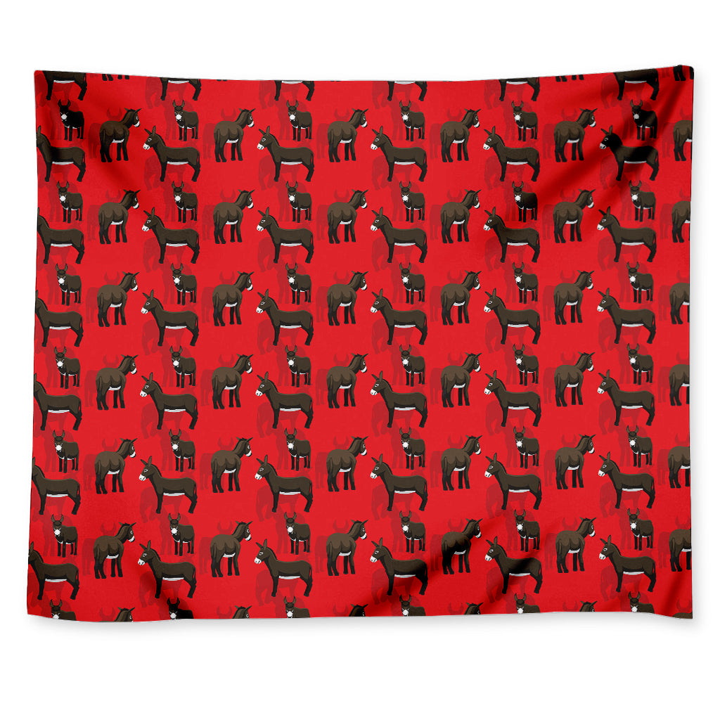 Cartoon Balearic Donkey Pattern Print Tapestry