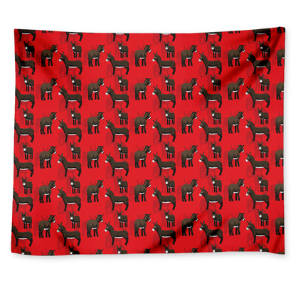 Cartoon Balearic Donkey Pattern Print Tapestry