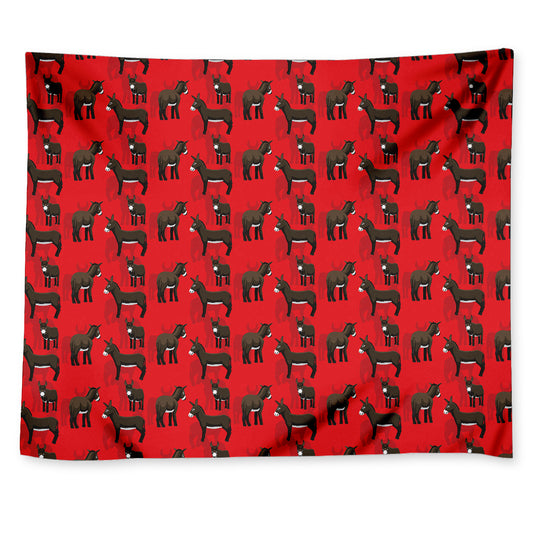 Cartoon Balearic Donkey Pattern Print Tapestry