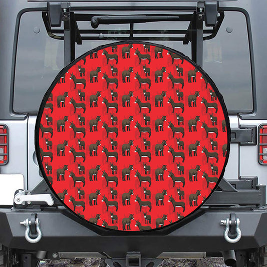 Cartoon Balearic Donkey Pattern Print Tire Cover