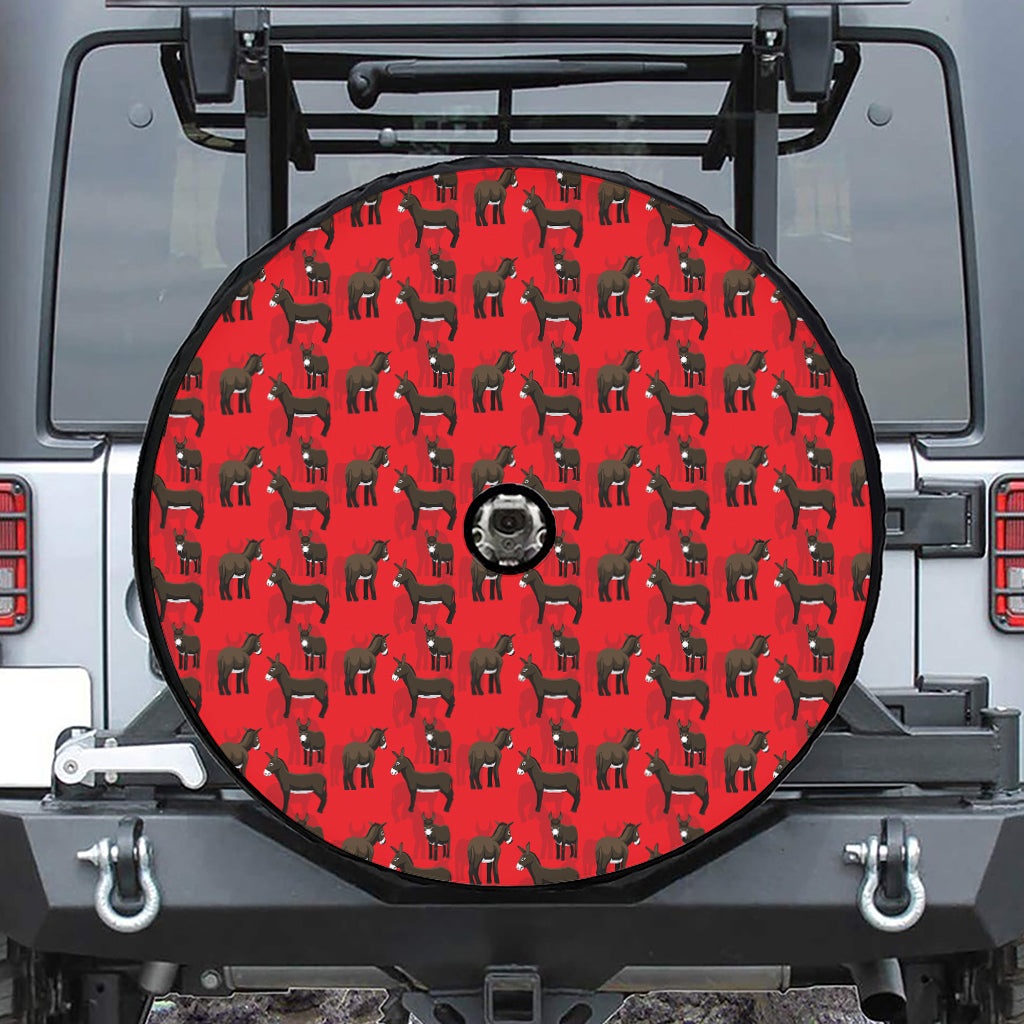 Cartoon Balearic Donkey Pattern Print Tire Cover With Camera Hole