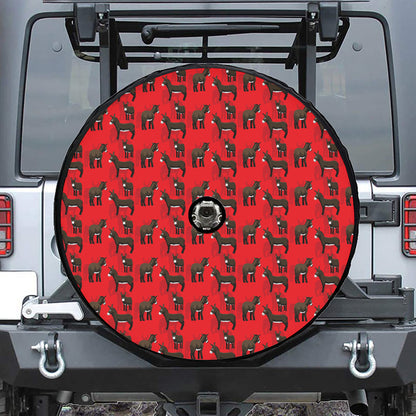 Cartoon Balearic Donkey Pattern Print Tire Cover With Camera Hole