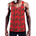 Cartoon Balearic Donkey Pattern Print Men's Workout Tank Top