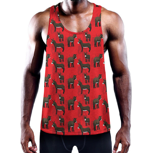 Cartoon Balearic Donkey Pattern Print Training Tank Top