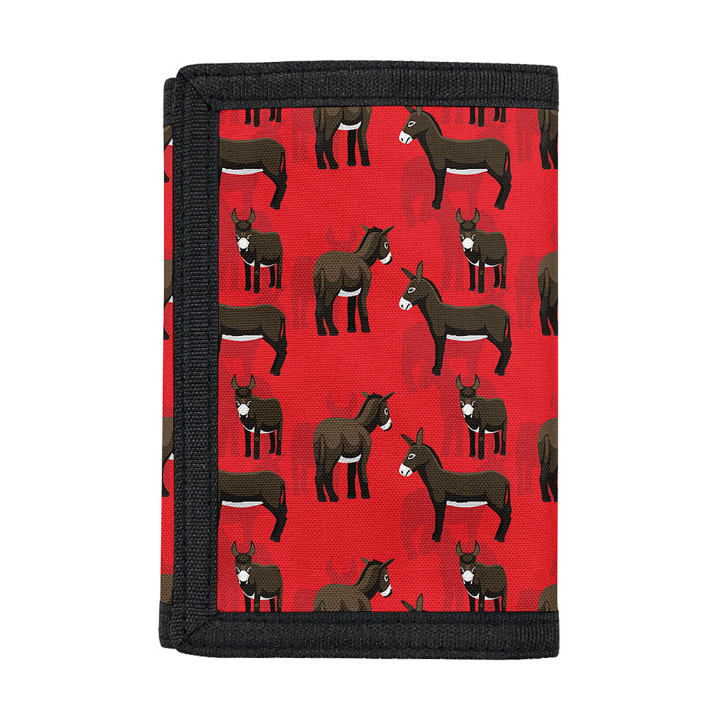 Cartoon Balearic Donkey Pattern Print Trifold Wallet