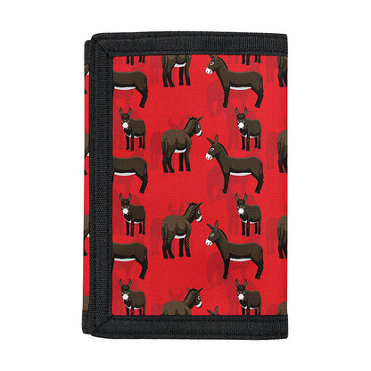 Cartoon Balearic Donkey Pattern Print Trifold Wallet