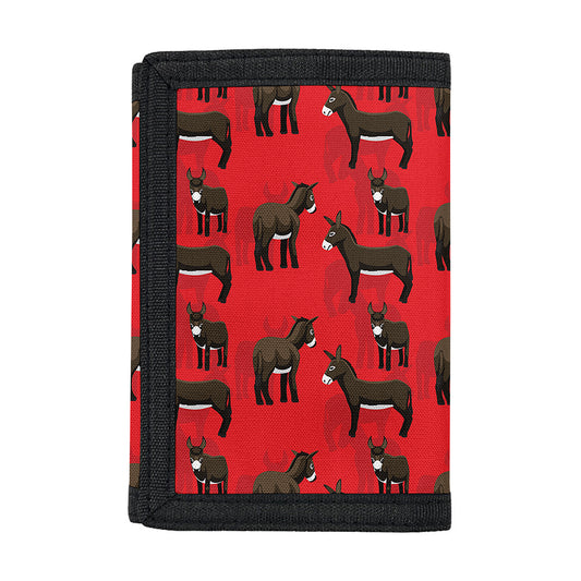 Cartoon Balearic Donkey Pattern Print Trifold Wallet