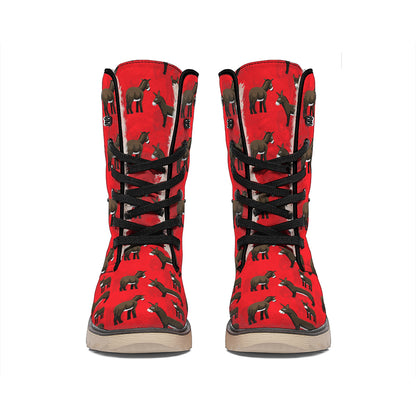 Cartoon Balearic Donkey Pattern Print Winter Boots