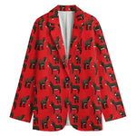 Cartoon Balearic Donkey Pattern Print Women's Blazer