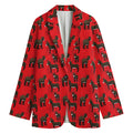 Cartoon Balearic Donkey Pattern Print Women's Cotton Blazer