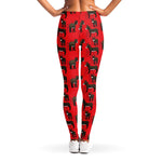 Cartoon Balearic Donkey Pattern Print Women's Leggings