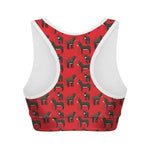 Cartoon Balearic Donkey Pattern Print Women's Sports Bra