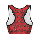 Cartoon Balearic Donkey Pattern Print Women's Sports Bra