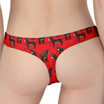 Cartoon Balearic Donkey Pattern Print Women's Thong