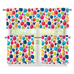 Cartoon Balloon Pattern Print 3 Piece Kitchen Curtains