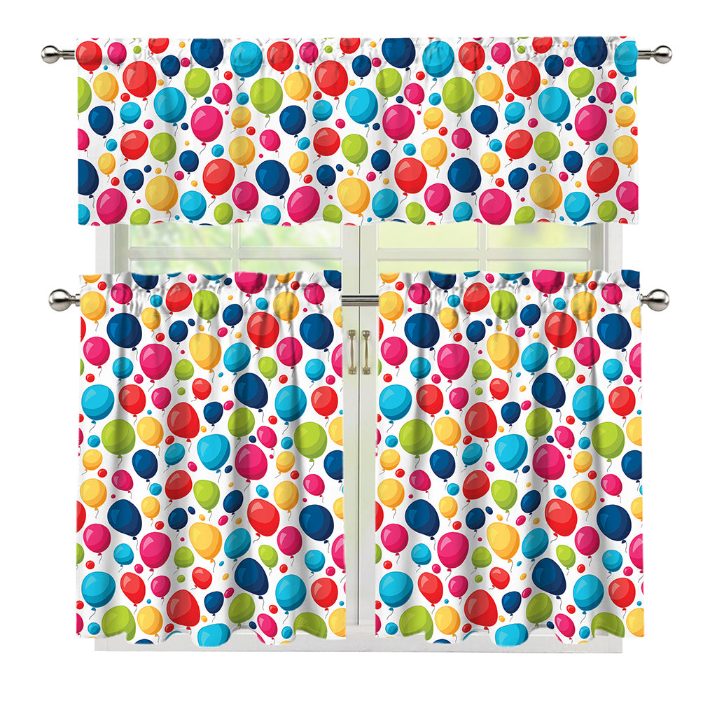 Cartoon Balloon Pattern Print 3 Piece Kitchen Curtains