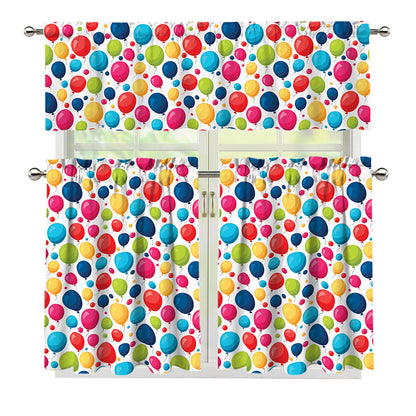 Cartoon Balloon Pattern Print 3 Piece Kitchen Curtains